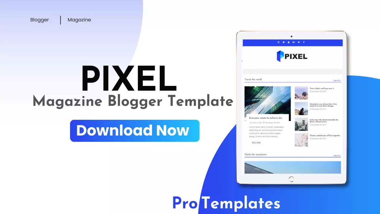 Pixel Magazine Blogger Template Free Download