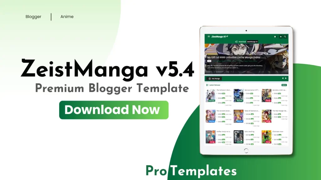 ZeistManga v5.4 Blogger Template Free Download