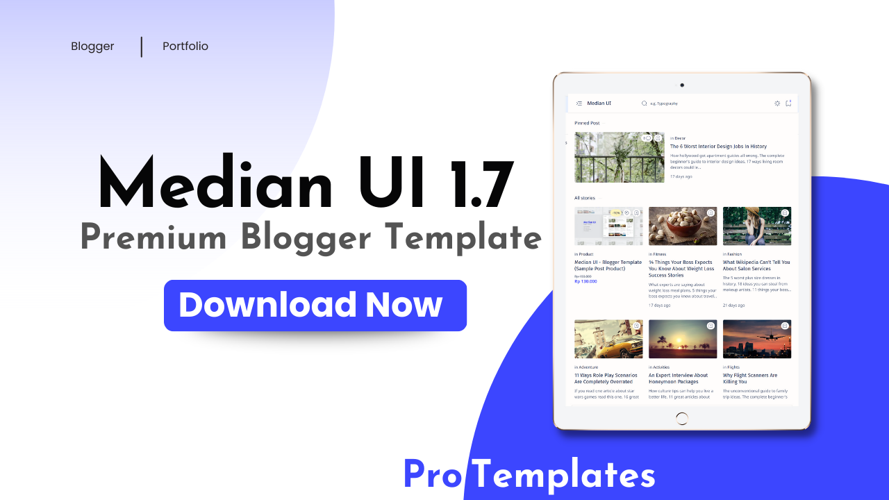 Median UI 1.7 Premium Blogger Template Free Download