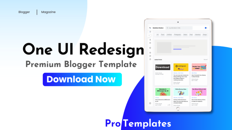 One UI Redesign Blogger Template