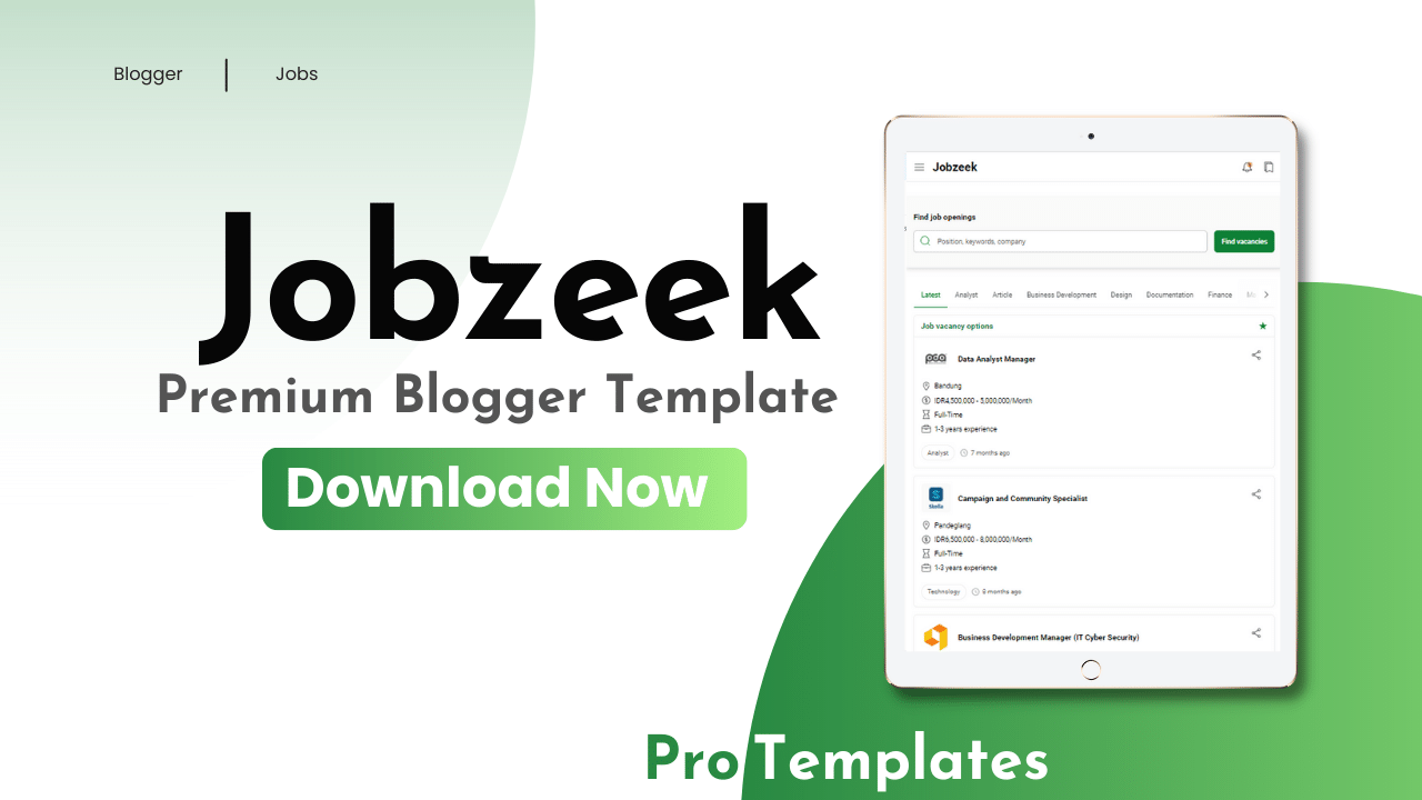Jobzeek Premium Blogger Template