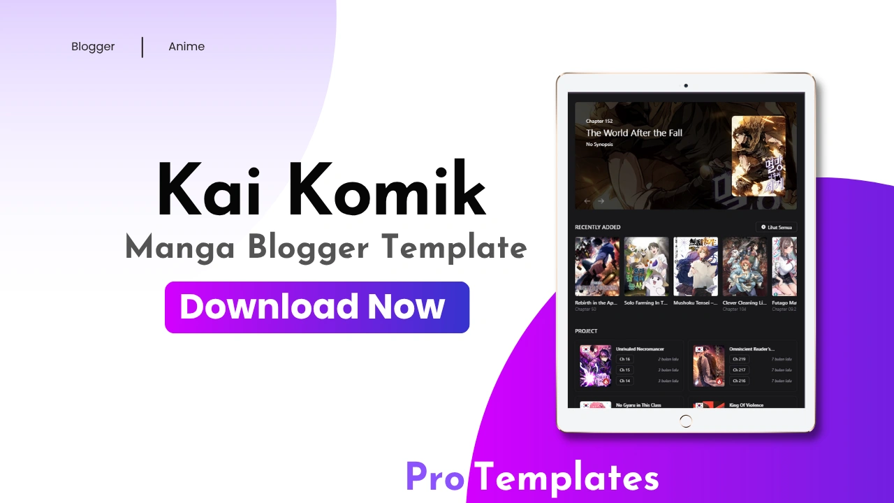 Kai Komik Manga Blogger Template Free Download
