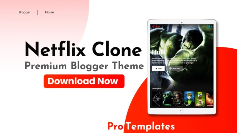 Netflix Clone Blogger Theme Free Download