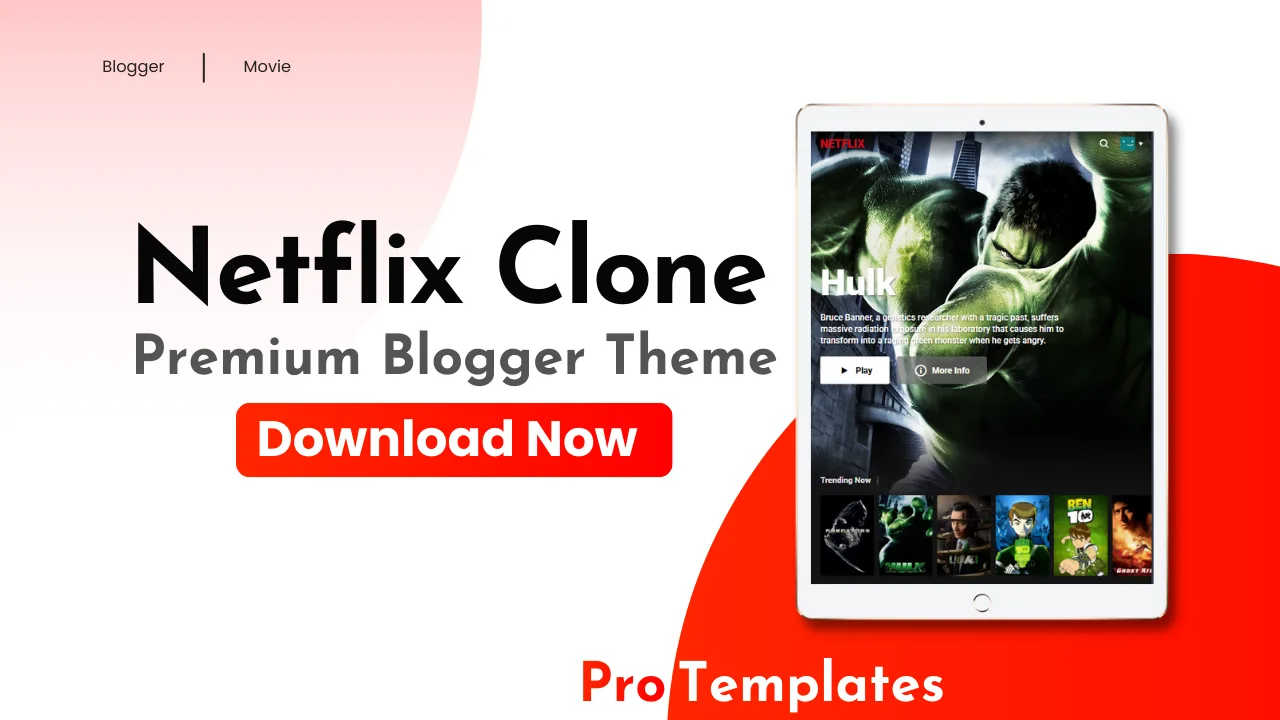 Netflix Clone Blogger Theme Free Download